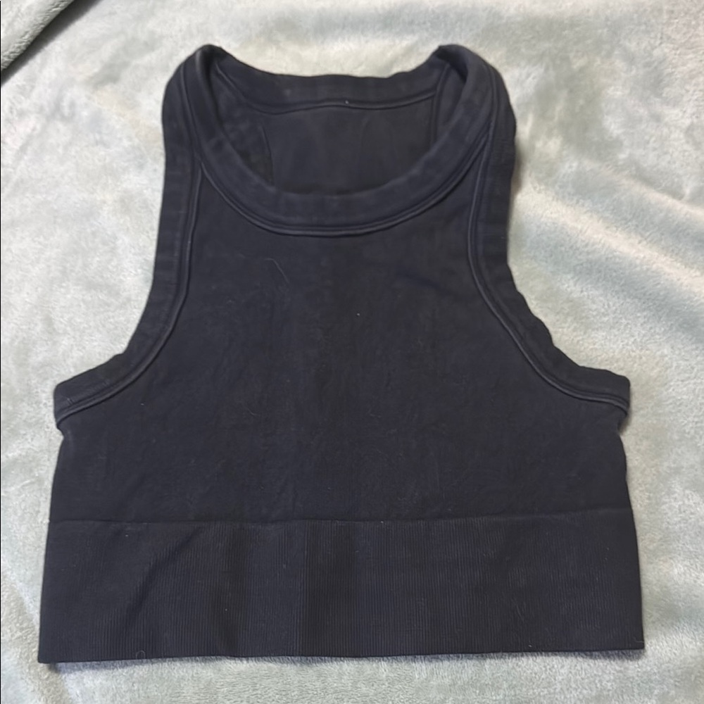 ALO Yoga Black Fitted Crop Tank Top